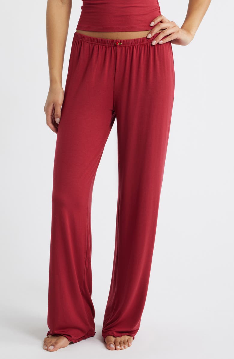 HAPPY CAMP3R Scarlett Olivia Pull-On Pants, Main, color, Deep Red