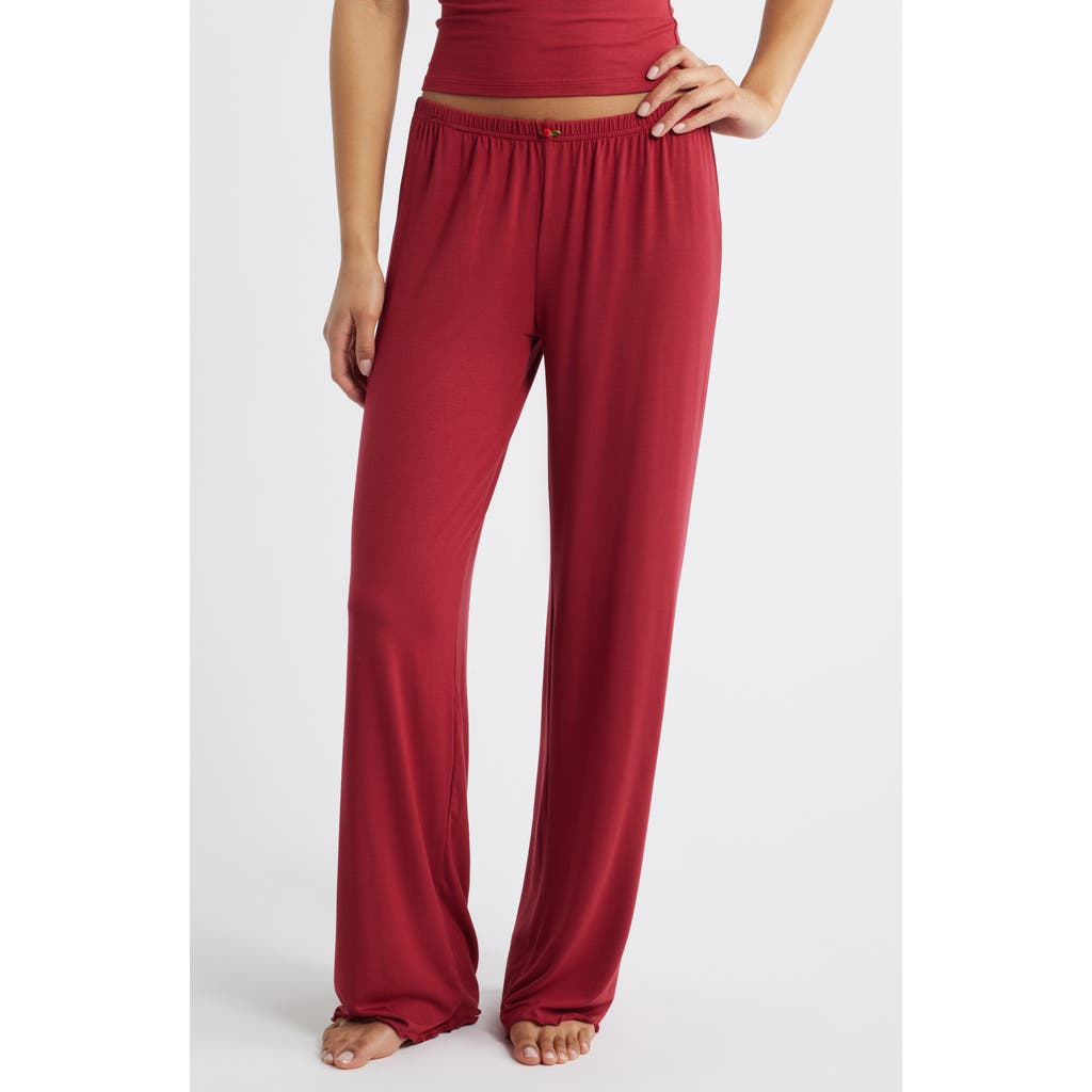 HAPPY CAMP3R Scarlett Olivia Pull-On Pants in Deep Red at Nordstrom, Size Small