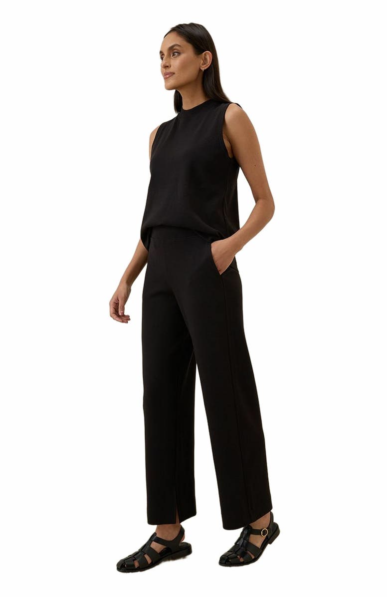 Pact Organic Cotton Airplane Wide Leg Pant - 29" Inseam, Alternate, color, Black