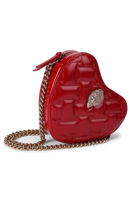 Kurt Geiger Mini Heart-shape Quilted Shoulder Bag In Red