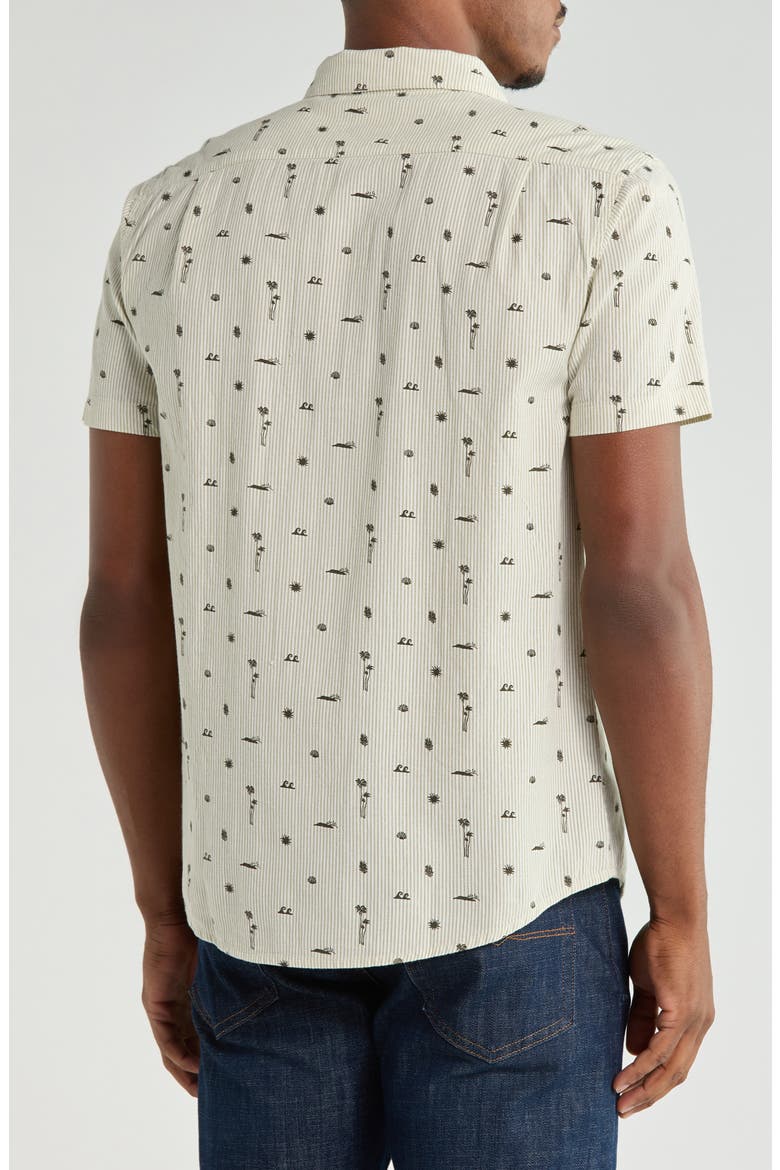 That'll Do Seersucker Short Sleeve Button-Up Shirt, Alternate, color, RANGER GREEN