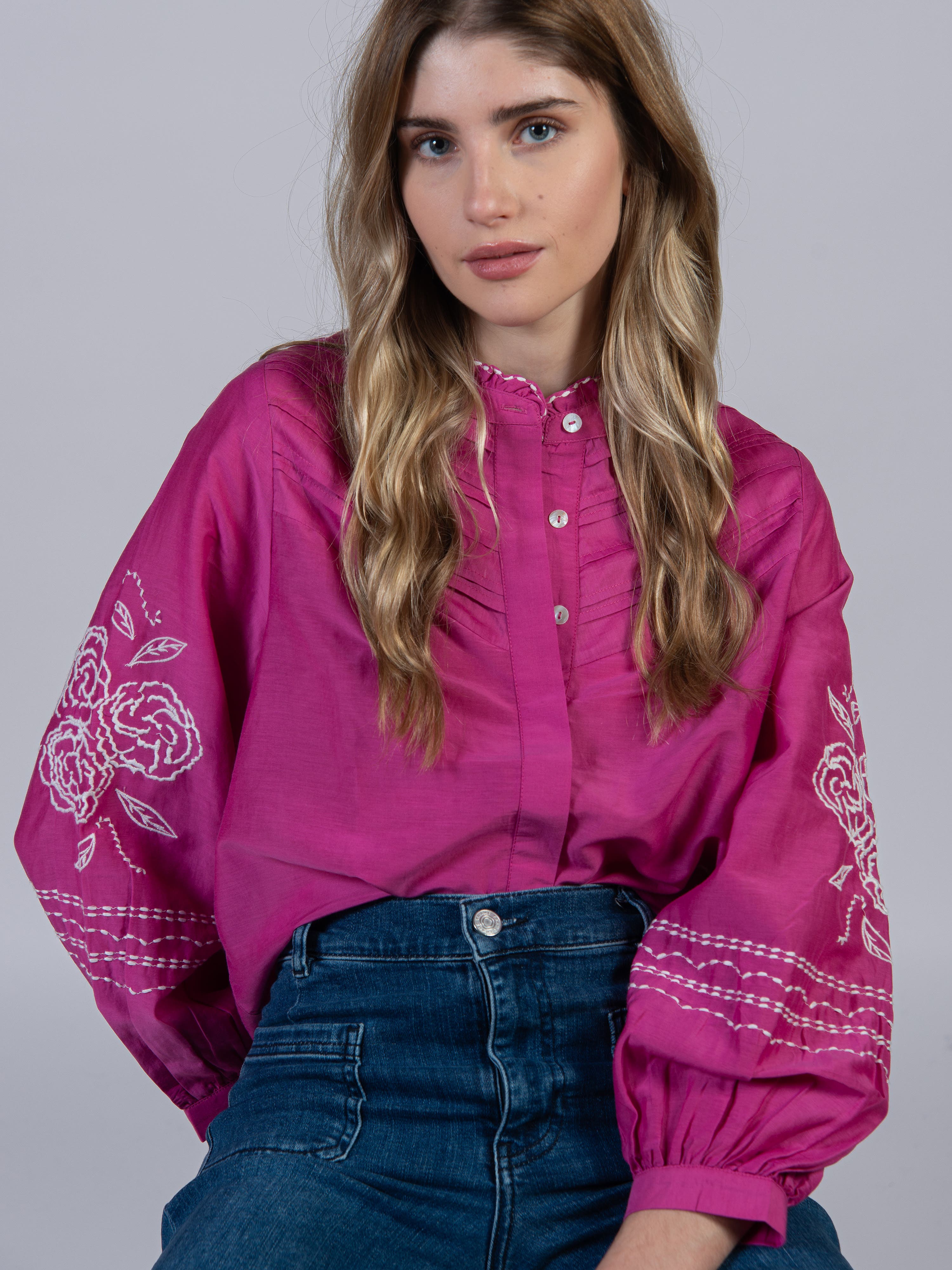 Camellia Silk Cotton Blouse - image 2