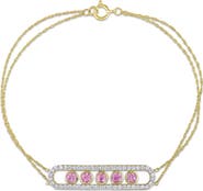 Julianna B. Pink Sapphire & Diamond Bar Bracelet 10K