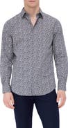 Bugatchi Julian Shaped Fit Leaf Print Button-Up Shirt