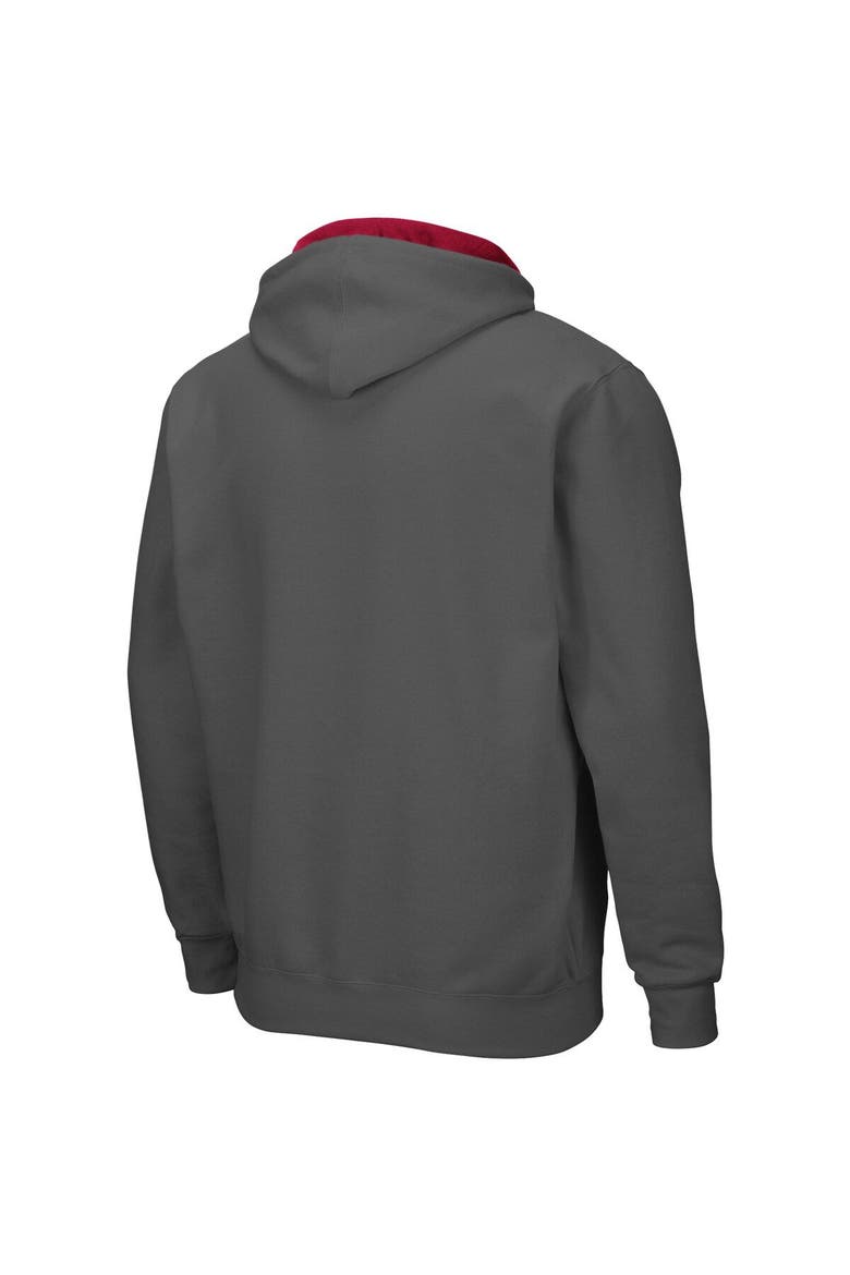 Men's Colosseum Charcoal Alabama Crimson Tide Arch & Logo 3.0 Full-Zip Hoodie, Alternate, color, Charcoal