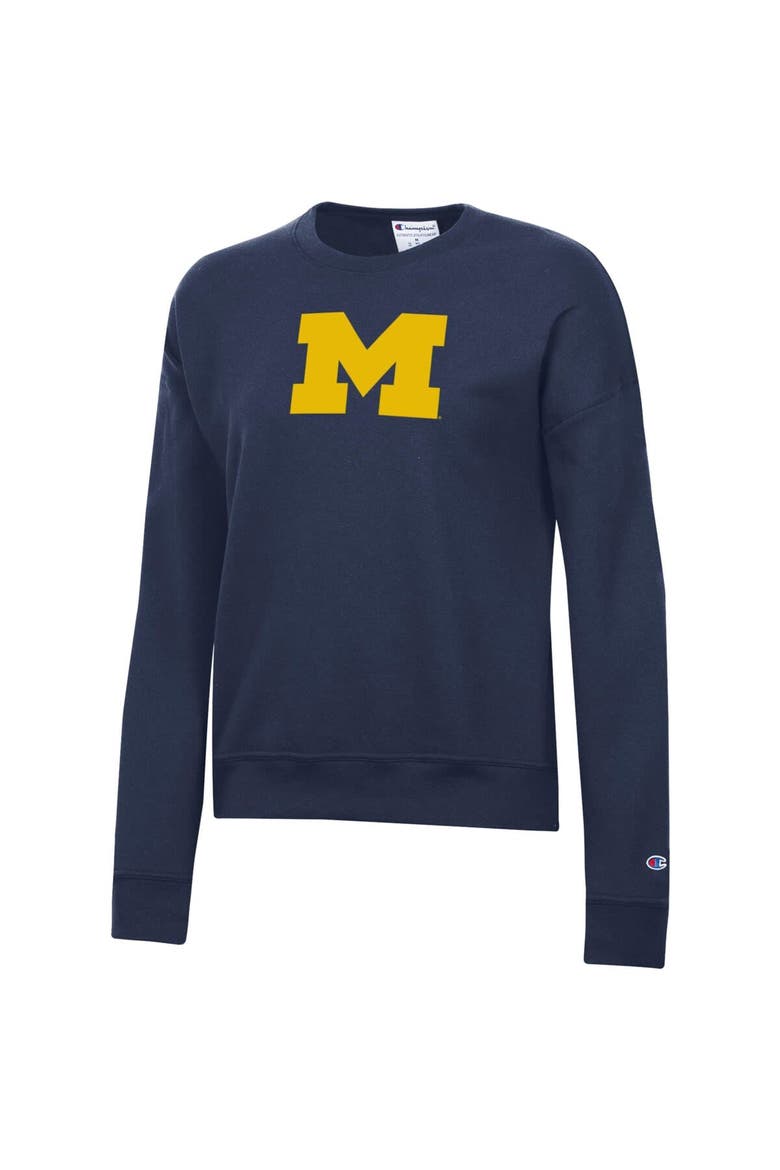 Women's Champion Navy Michigan Wolverines Powerblend Sweatshirt, Alternate, color, Navy