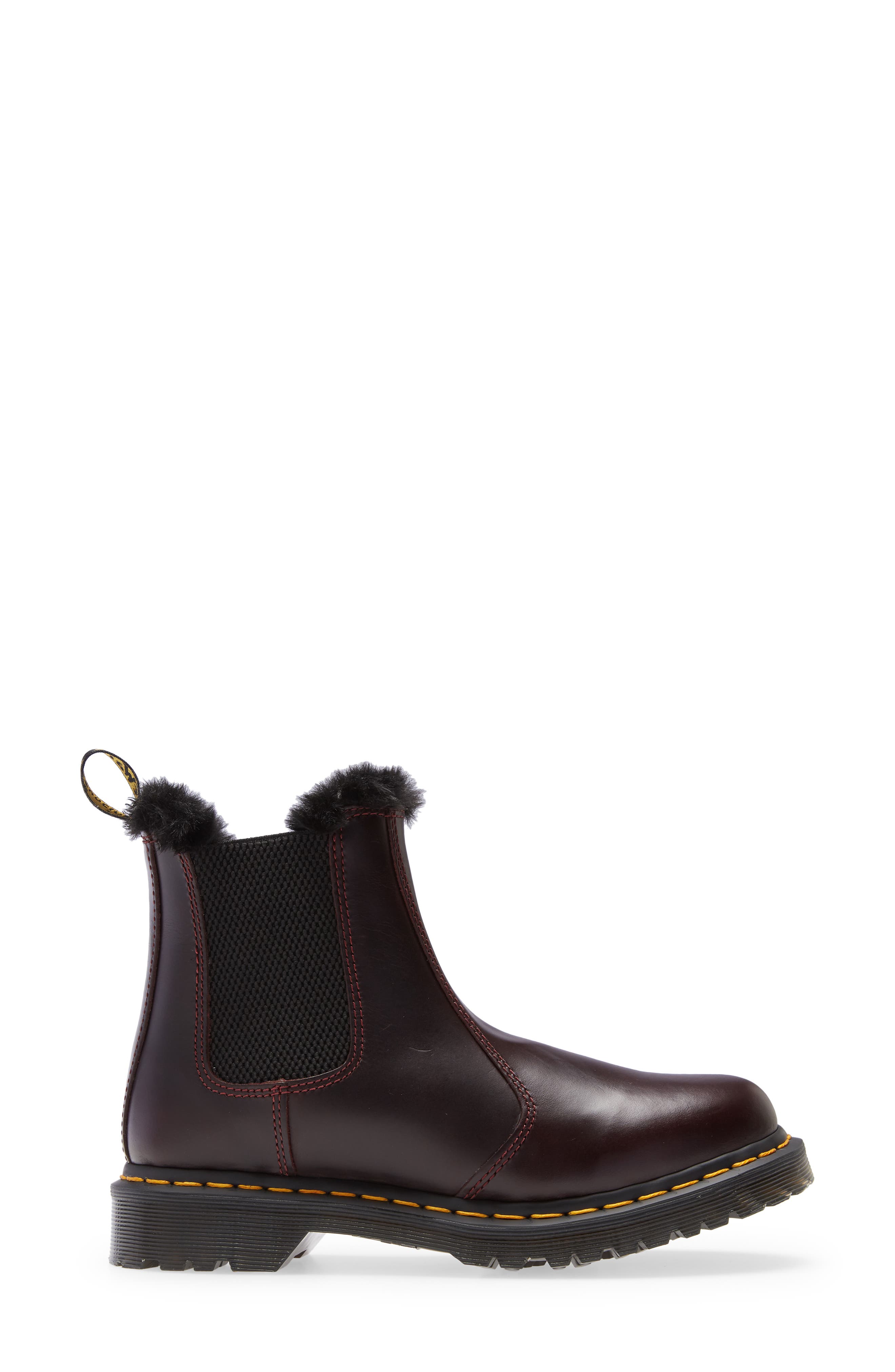 Dr. Martens Leona Faux Fur Lined Chelsea Boot, Alternate, color, 