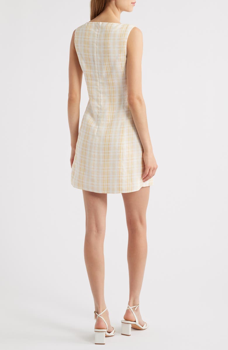 Faithfull the Brand Lydie Linen Minidress, Alternate, color, Piato Check