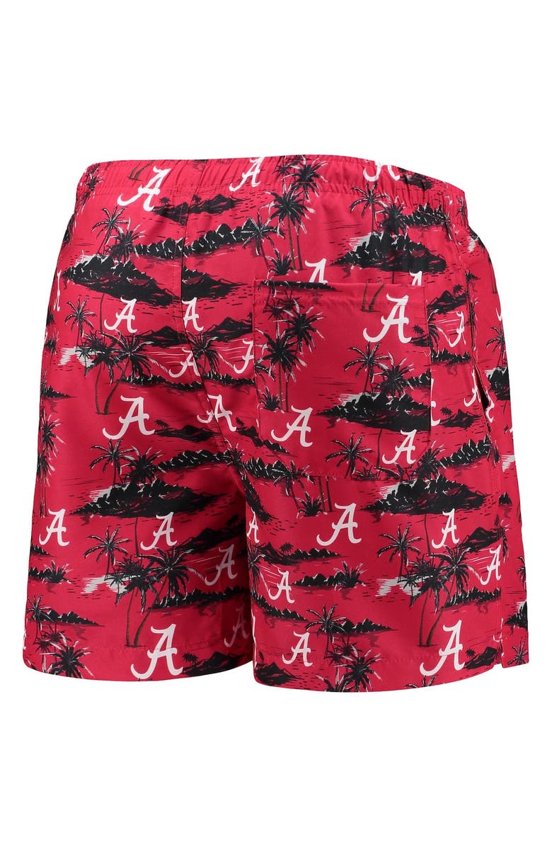 FOCO Men's FOCO Crimson Alabama Crimson Tide Island Palm Swim Trunks, Alternate, color, Crimson