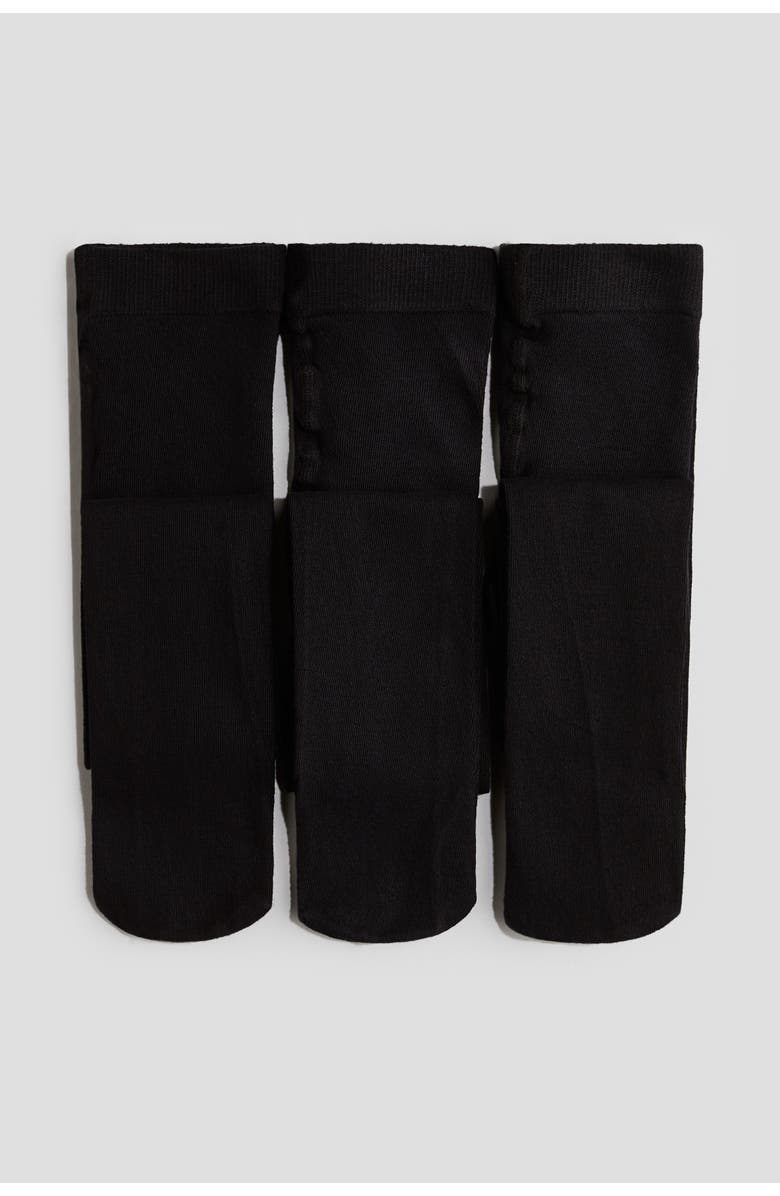 H&M 3-pack School Tights, Main, color, Black