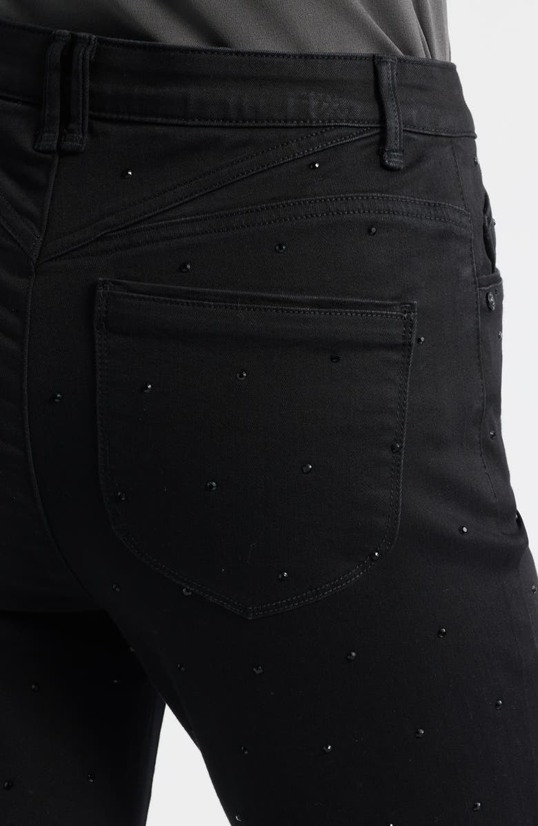 Wit & Wisdom Bennet Skyrise Diamante Raw Hem Barely Bootcut Jeans, Alternate, color, Black