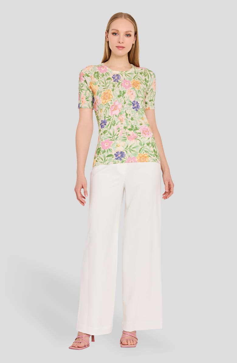 Tahari ASL Print Sweater, Alternate, color, Beige Moss