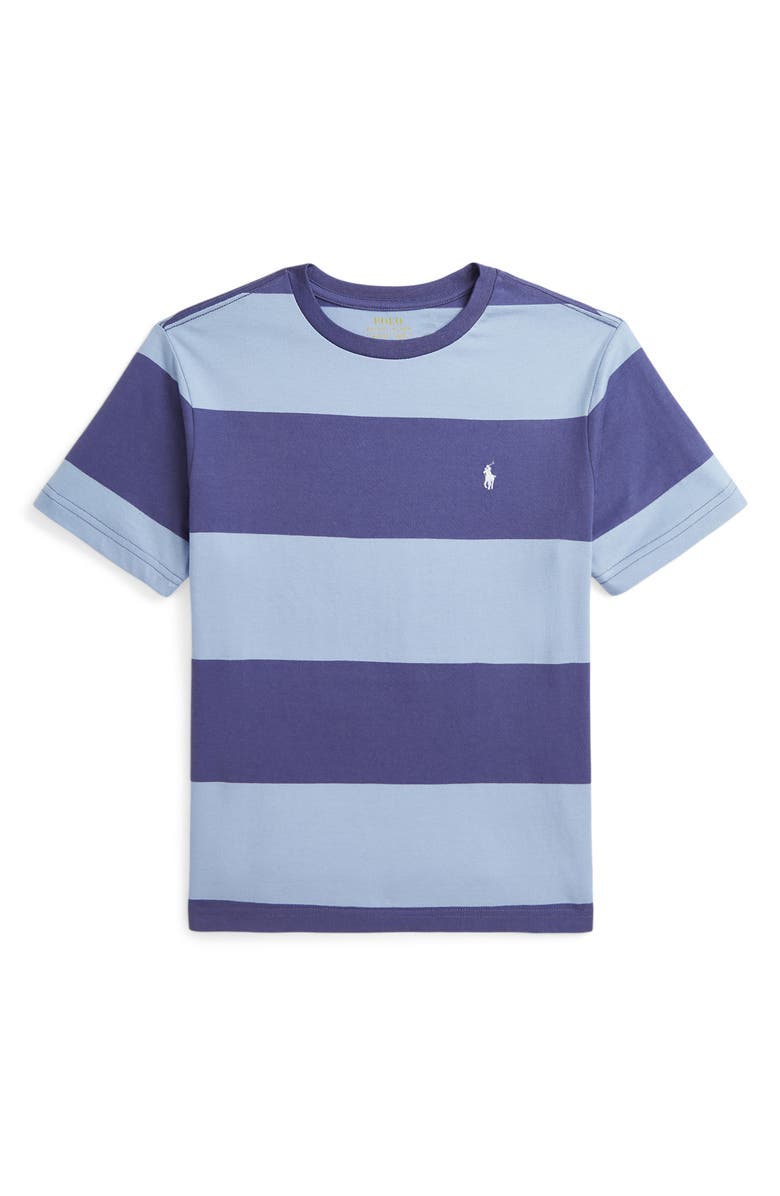 Polo Ralph Lauren Kids' Stripe Cotton T-Shirt, Main, color, Chambray Blue/ Classic Blue