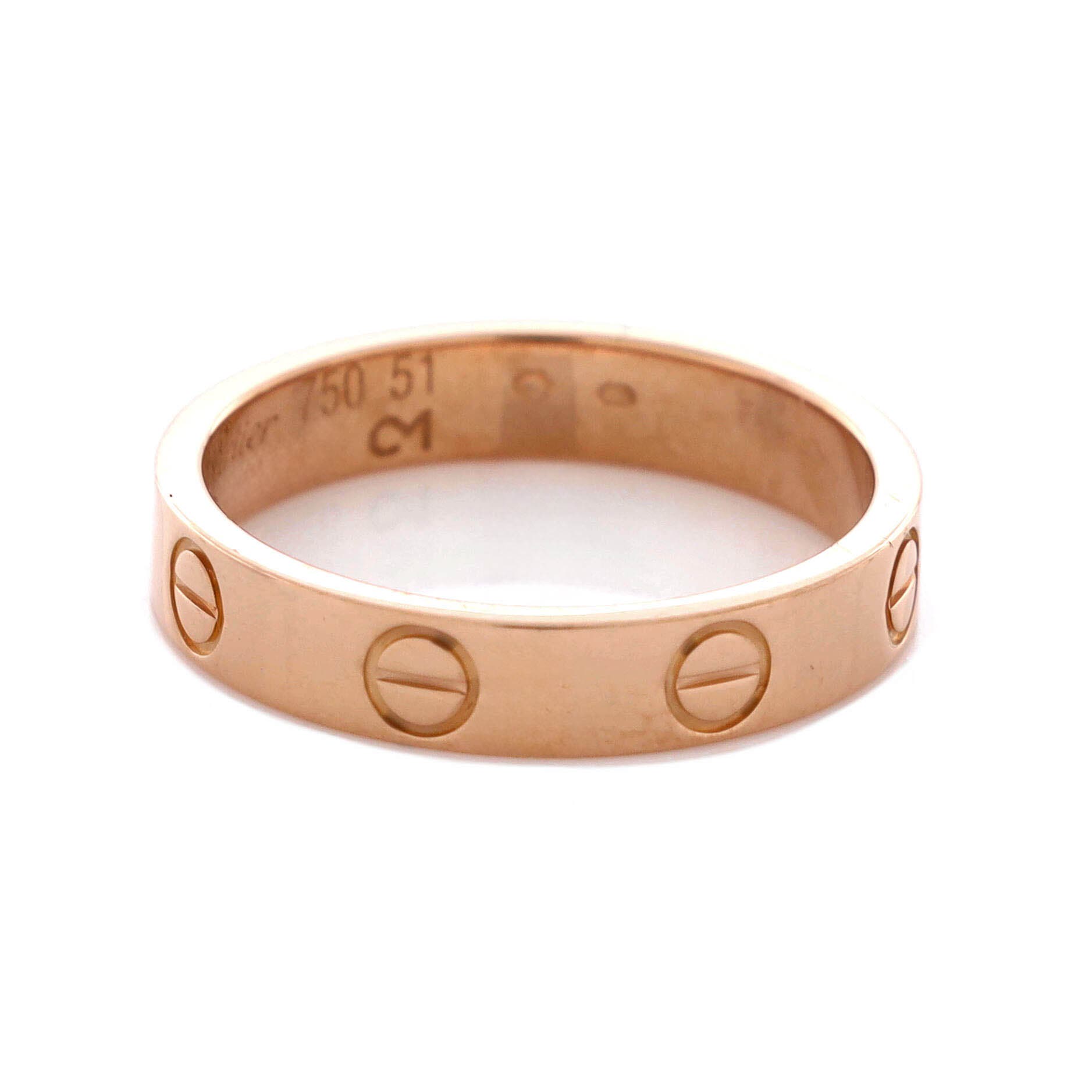 Love Wedding Band Ring 18K Rose Gold, Alternate, color, Metallic Gold
