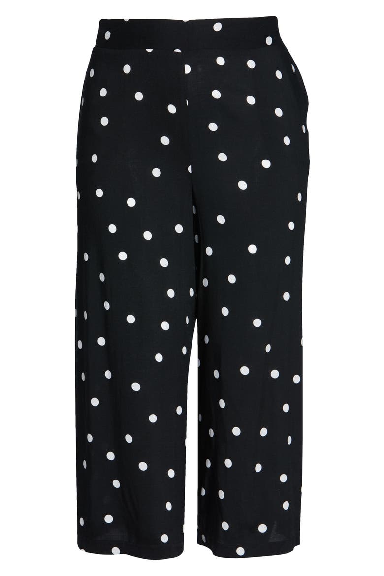 Gibson x International Women's Day The Mom In Style Crop Wide Leg Pants, Alternate, color, BLACK/ WHITE DOT