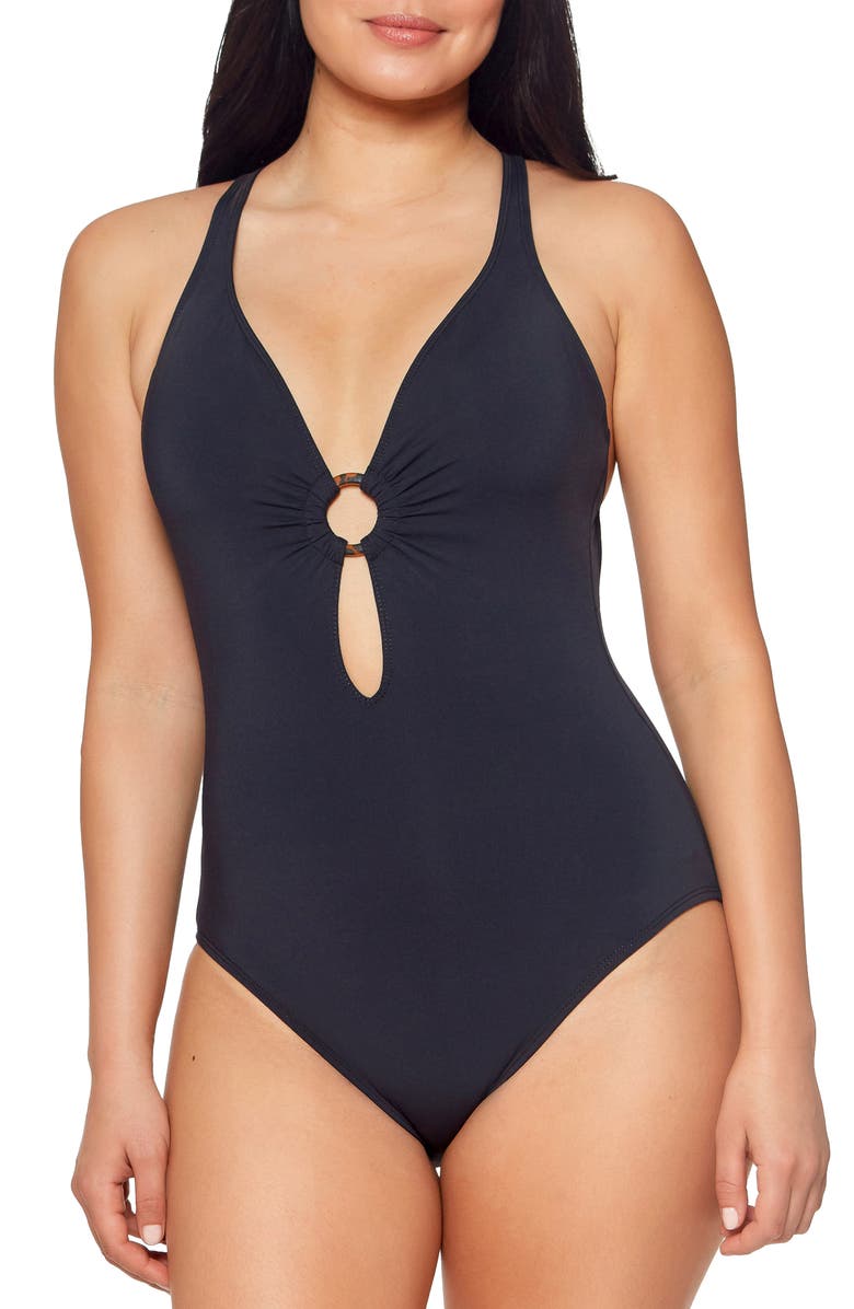 BLEU by Rod Beattie Ring Me Up Plunge One-Piece Swimsuit, Main, color,