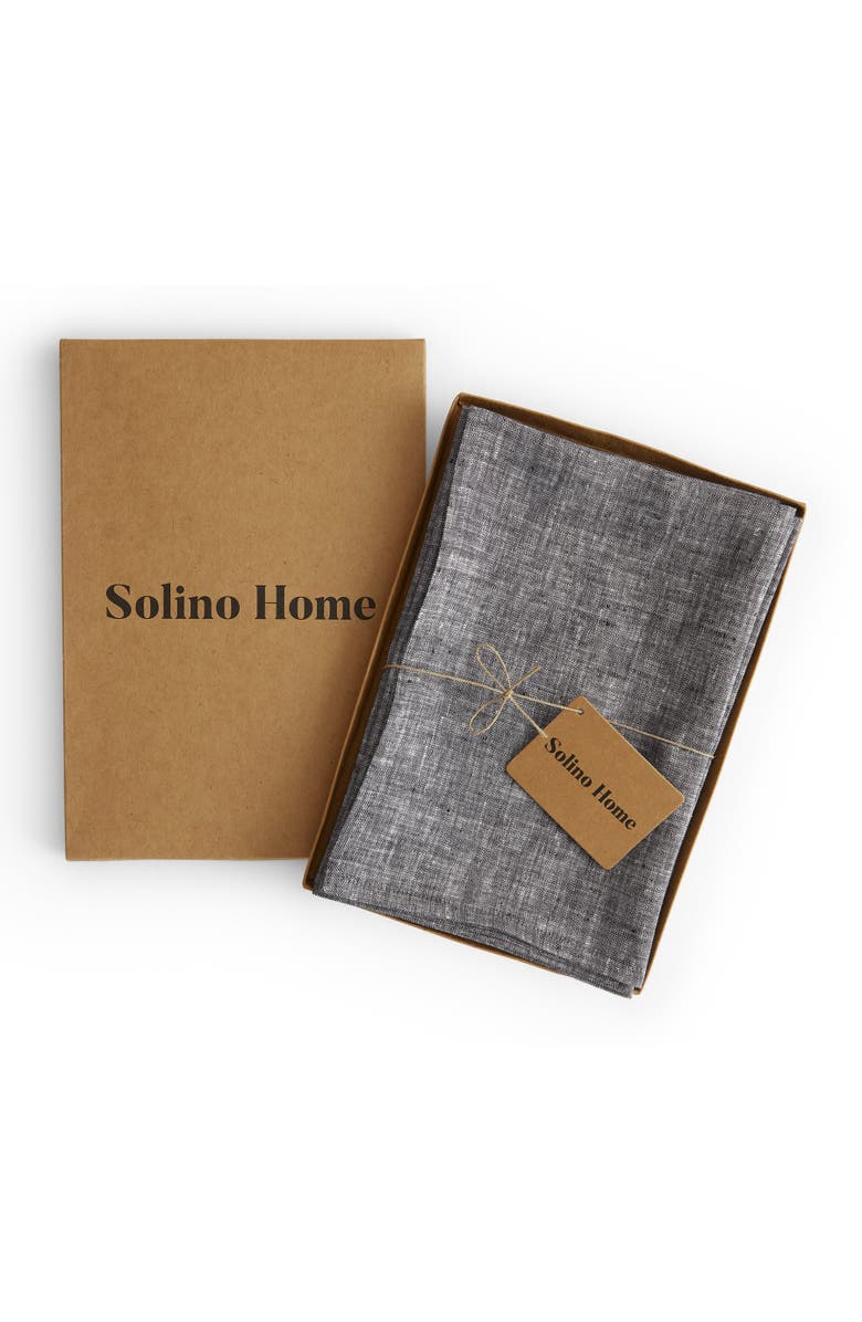 Solino Home Linen Dinner Napkins - Athena, 20" x 20", Alternate, color, Chambray Black