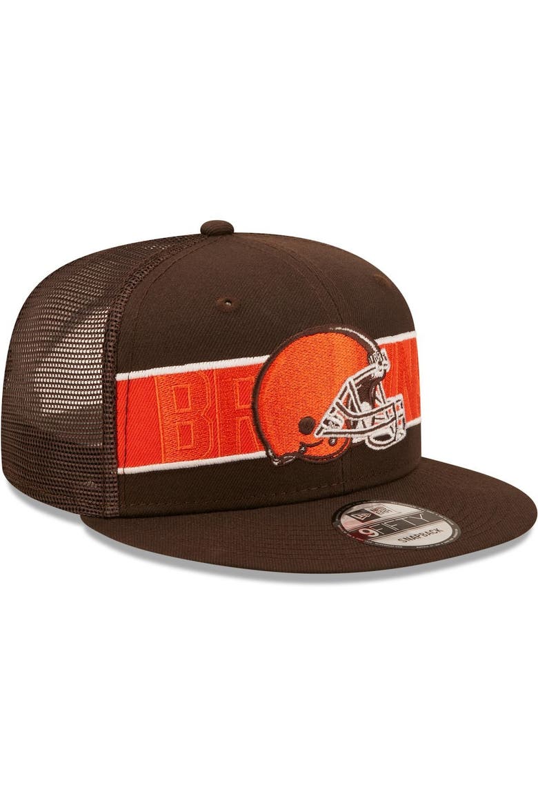 Men's New Era Brown Cleveland Browns Tonal Band 9FIFTY Snapback Hat, Alternate, color, Brown