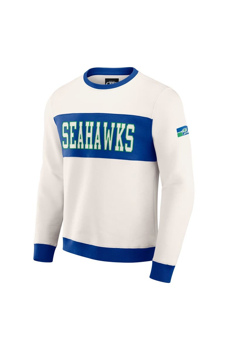 Darius Rucker Collection by Fanatics Men's Darius Rucker Collection by Fanatics Cream Seattle Seahawks Colorblock Pullover Sweatshirt, Alternate, color, Cream