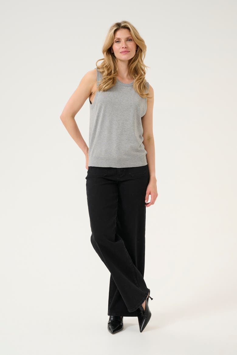 KAlizza Round Neck Sleeveless Pullover, Alternate, color, Grey Melange
