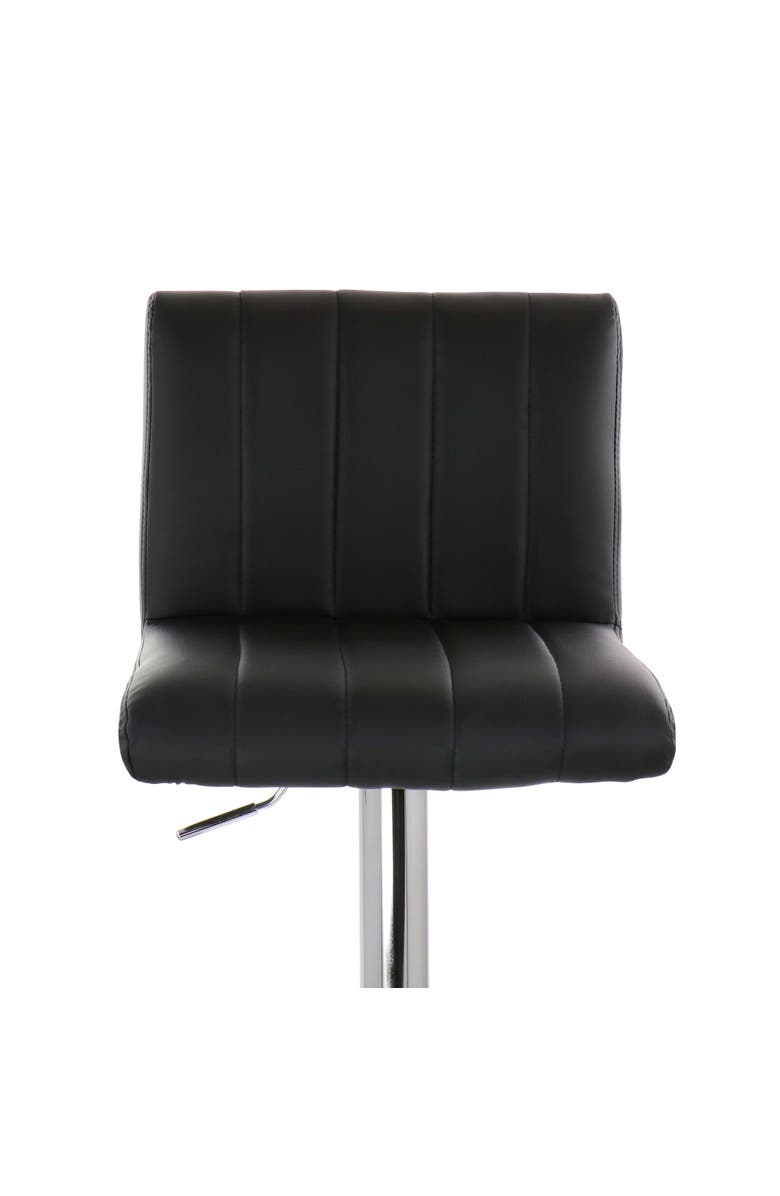 Elama 2 Piece Tufted Faux Leather Adjustable Bar Stool, Alternate, color, Black