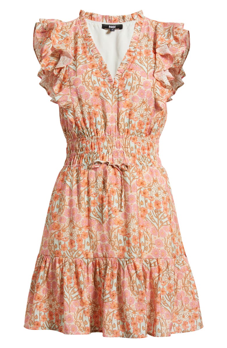 PAIGE Muriel Floral Print Minidress, Alternate, color, Blue Bell Multi