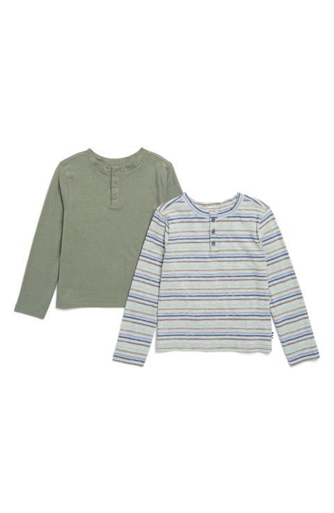 Kids' Assorted 2-Pack Long Sleeve Henley T-Shirts (Toddler & Little Kid)