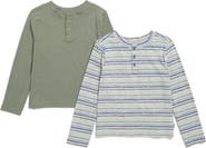 Splendid Kids' Assorted 2-Pack Long Sleeve Henley T-Shirts