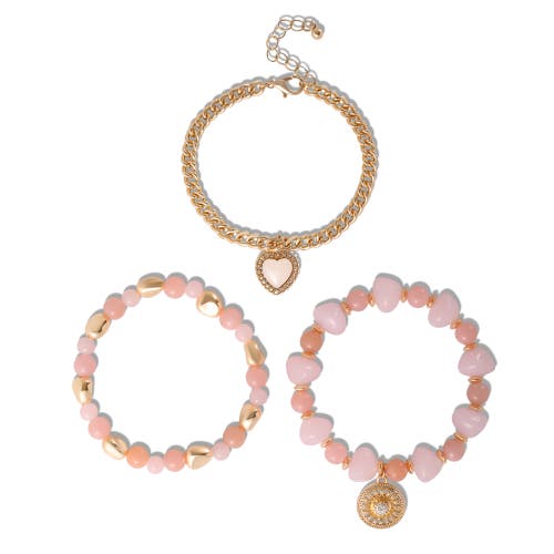 Jessica Simpson 3-piece Charm Bracelet In Gold