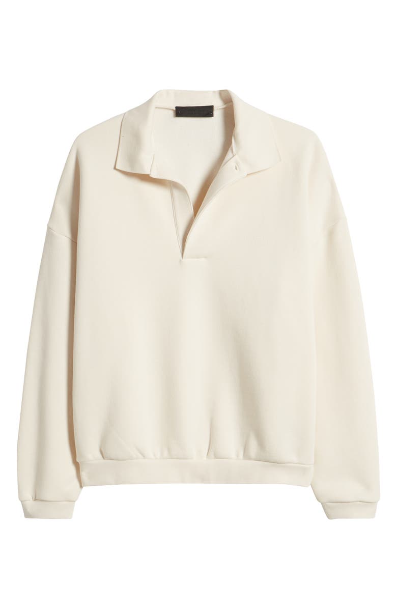 Fear of God Essentials Gender Inclusive Cotton Blend Polo Sweatshirt, Alternate, color, Shell