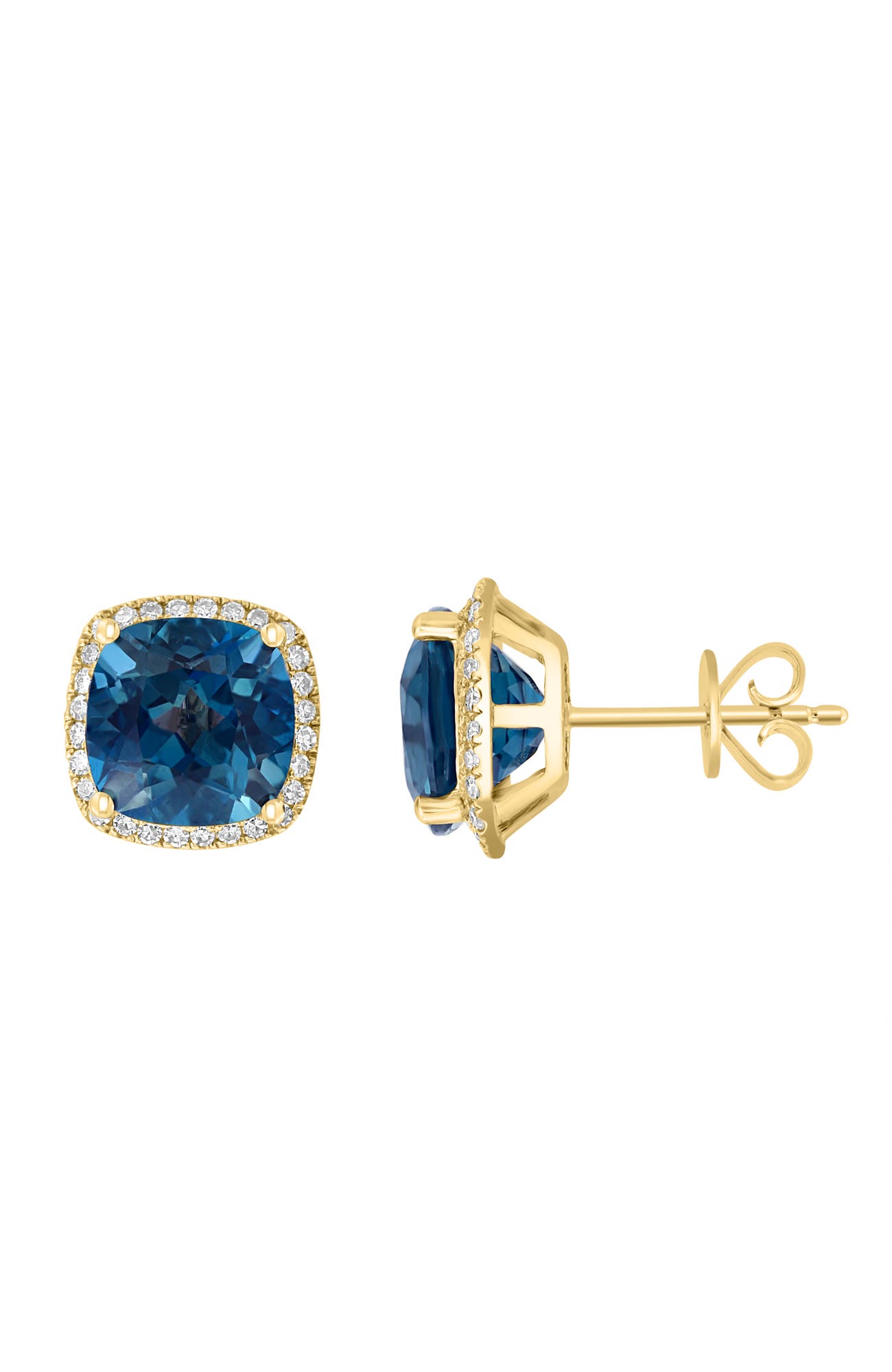 EFFY 14K Yellow Gold Midnight Ocean London Blue Topaz Earrings (Women ...