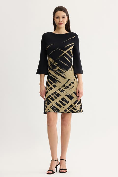 A-Line Shimmer Lurex Soft Knit Dress