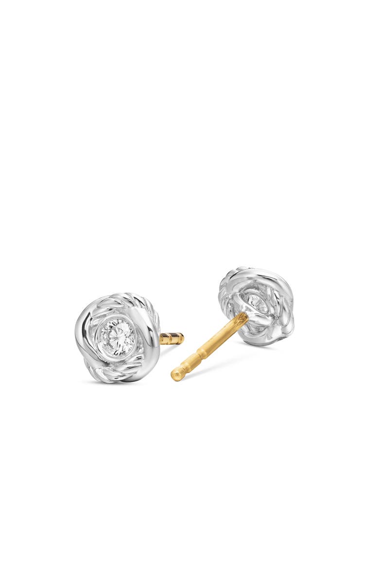 David Yurman Infinity Knot Diamond Stud Earrings, Alternate, color, Diamond