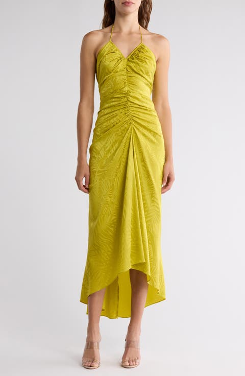 Aldana Ruched Stretch Silk Blend Dress