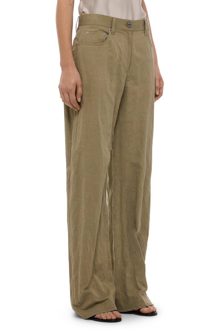 Cotton Blend Bootcut Pants, Alternate, color, WARM SAGE