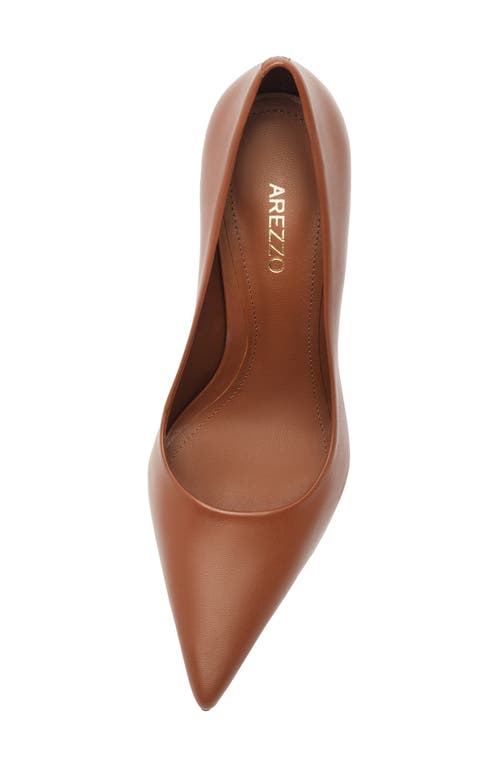 Arezzo Emily Pointed Toe Pump In Brown