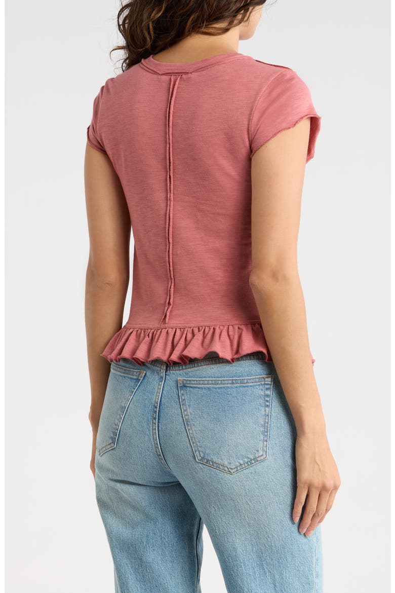 Smocked Cotton Blend Top, Alternate, color, CANYON ROSE