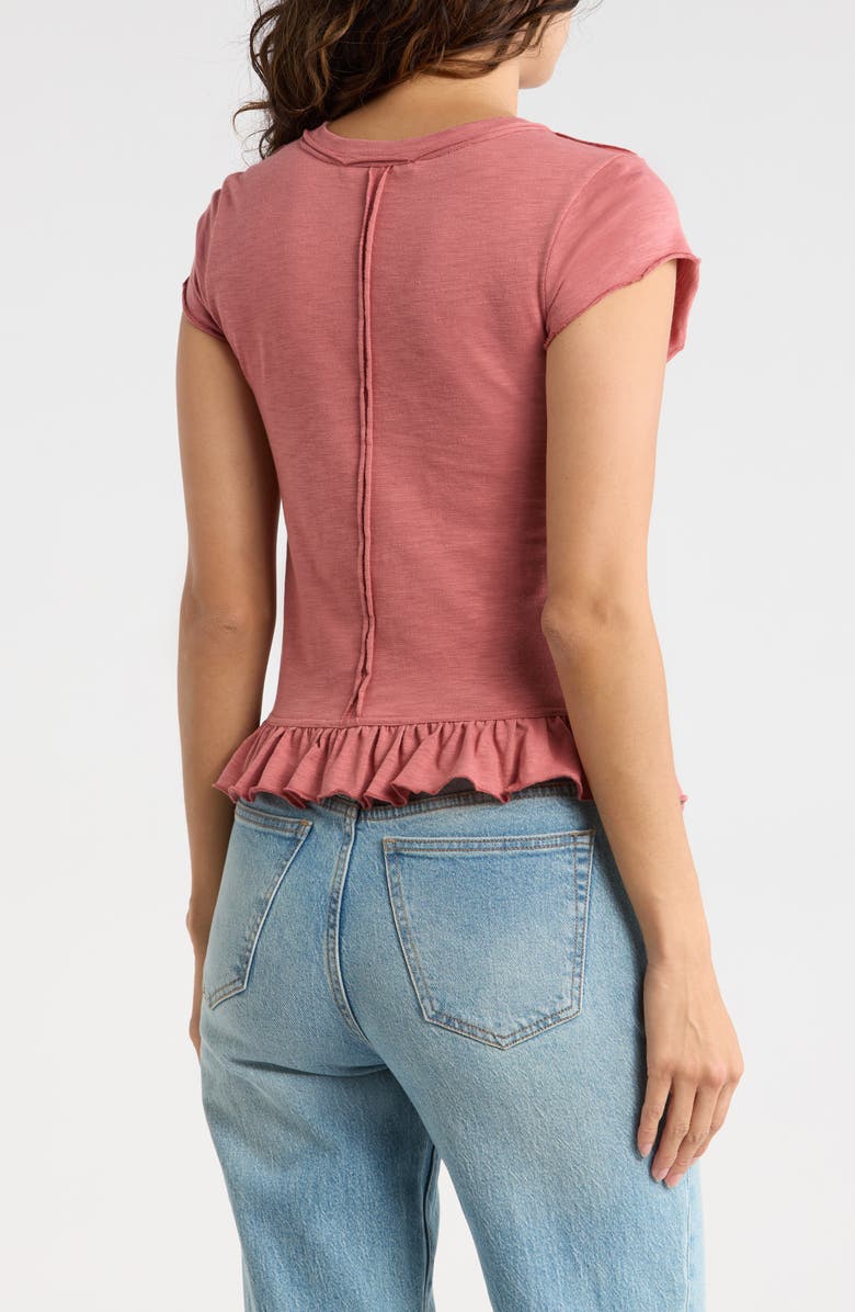 Madden Girl Smocked Cotton Blend Top, Alternate, color, Canyon Rose