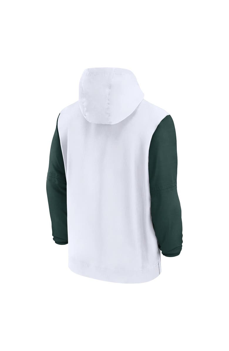 Nike Men's Nike White Michigan State Spartans 2024 Sideline Pregame Player Half-Zip Hoodie, Alternate, color, 