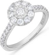 Ancona Fine Jewelry Miracle Diamond Halo Ring in 14K White Gold