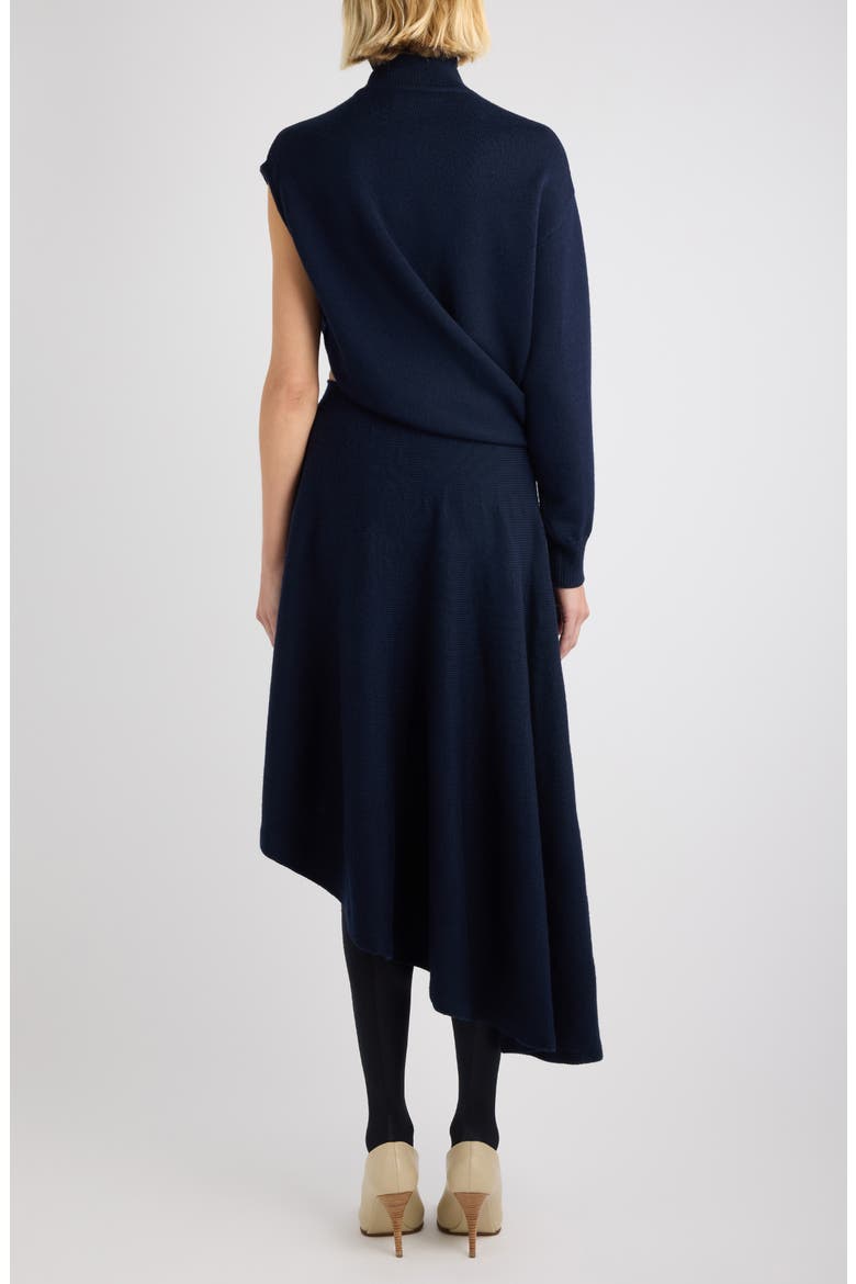 Cutout Long Sleeve Turtleneck Sweater Dress, Alternate, color, MINUIT