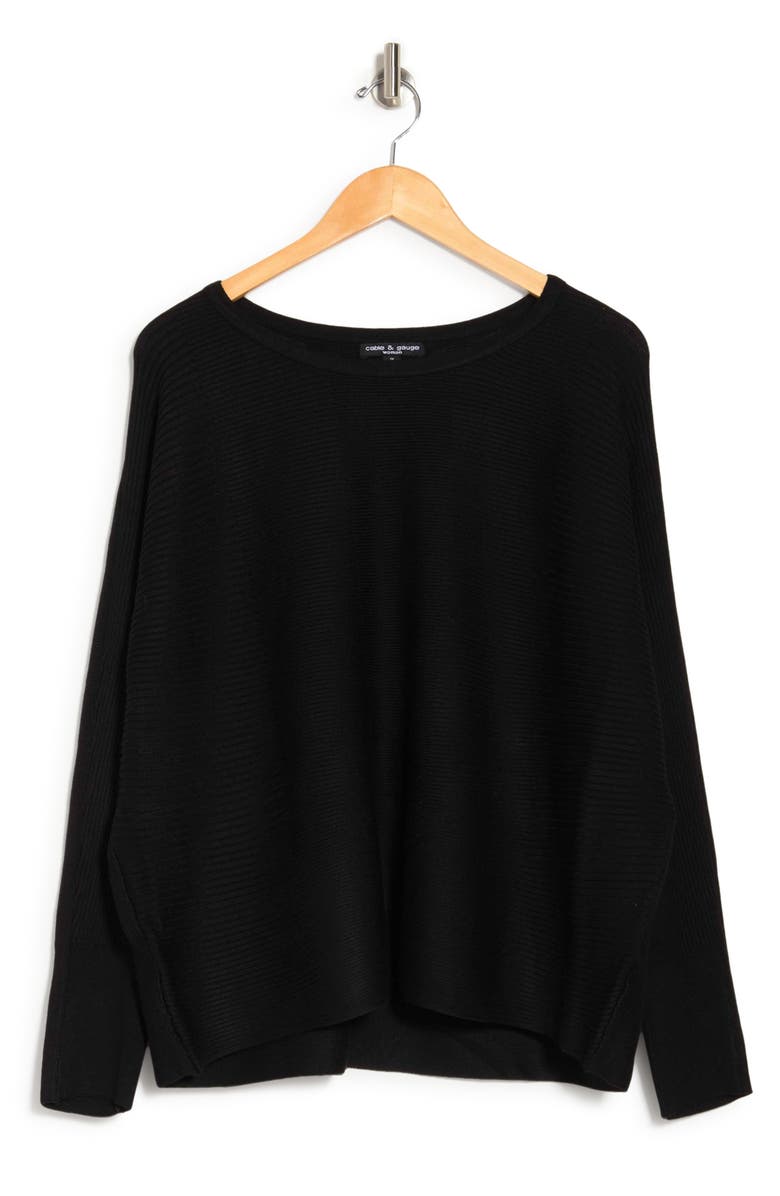 Cable & Gauge Ribbed Dolman Sleeve Sweater, Alternate, color,