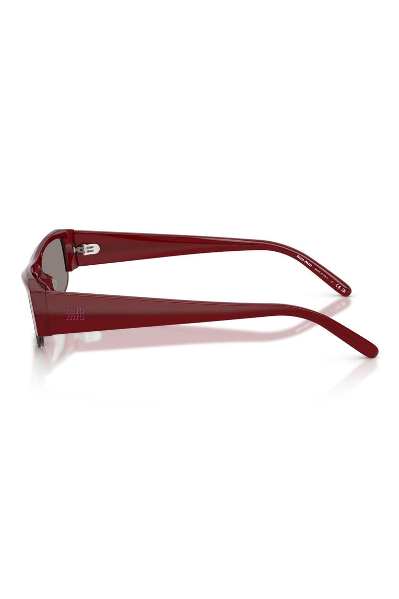 51mm Gradient Rectangular Sunglasses, Alternate, color, BURGUNDY OPAL / DARK GREY