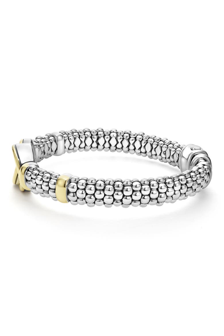 Signature Caviar Interlock Bracelet, Alternate, color, SILVER