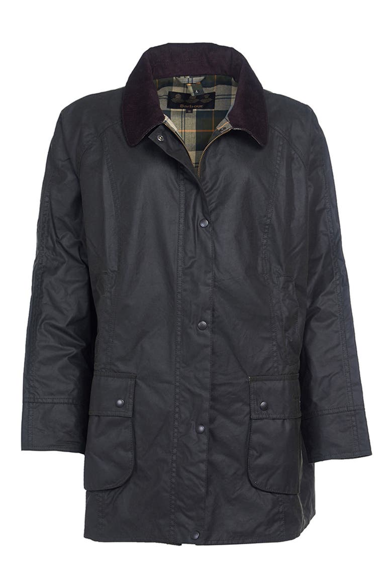 Beadnell Water Resistant Waxed Cotton Jacket, Alternate, color, SAGE GREEN