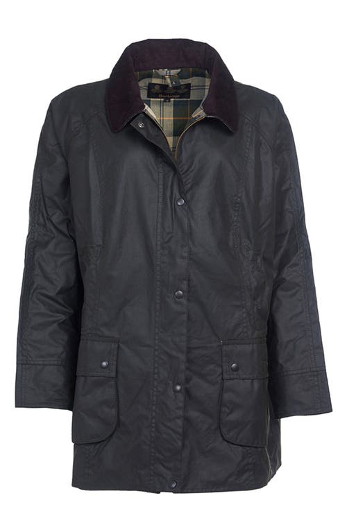Barbour Plus Size Classic Beadnell Waxed Cotton Raincoat In Sage Green