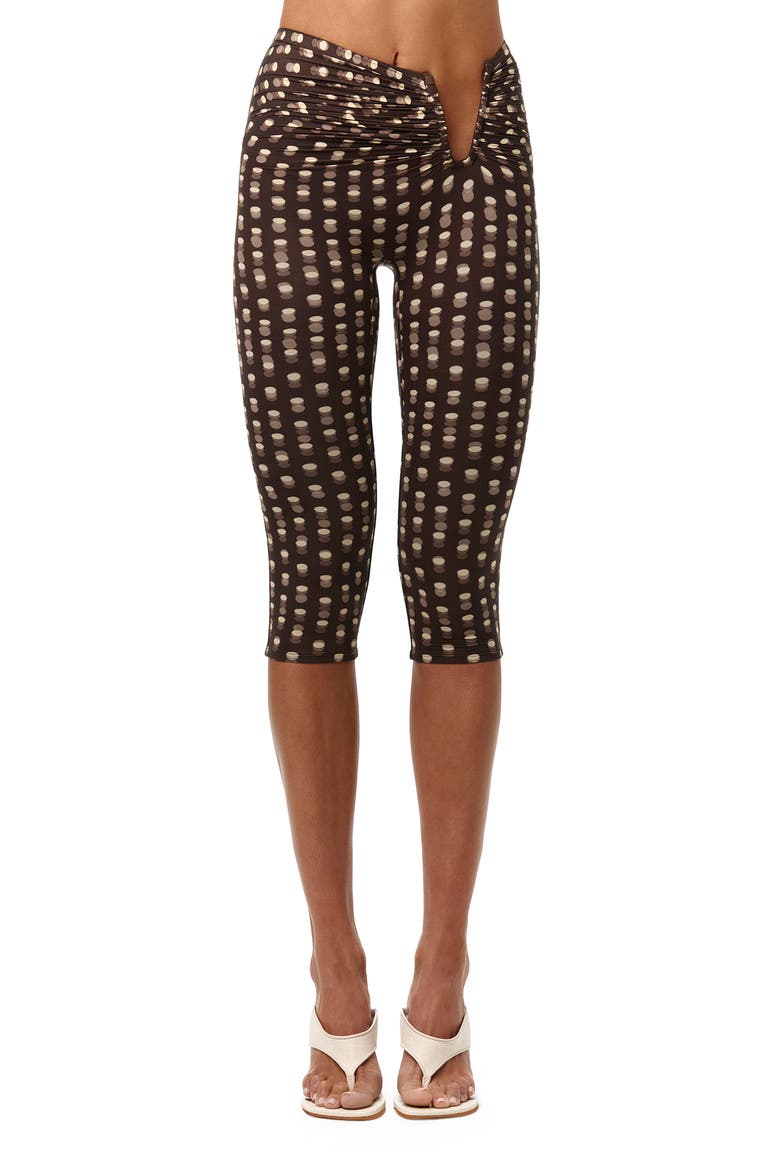 Polka Dot Illusion Cutout Detail Mesh Capri Leggings, Main, color, POLKA DOT ILLUSION