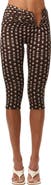 Naked Wardrobe Polka Dot Illusion Cutout Detail Mesh Capri Leggings