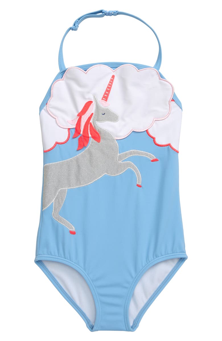 Mini Boden Appliqué One-Piece Swimsuit, Main, color, 