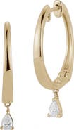 Dana Rebecca Designs Taylor Elaine Pear Teardrop Diamond Hoop Earrings